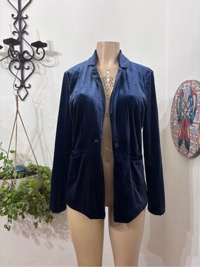 Navy Blue Velvet Jacket by Kensie